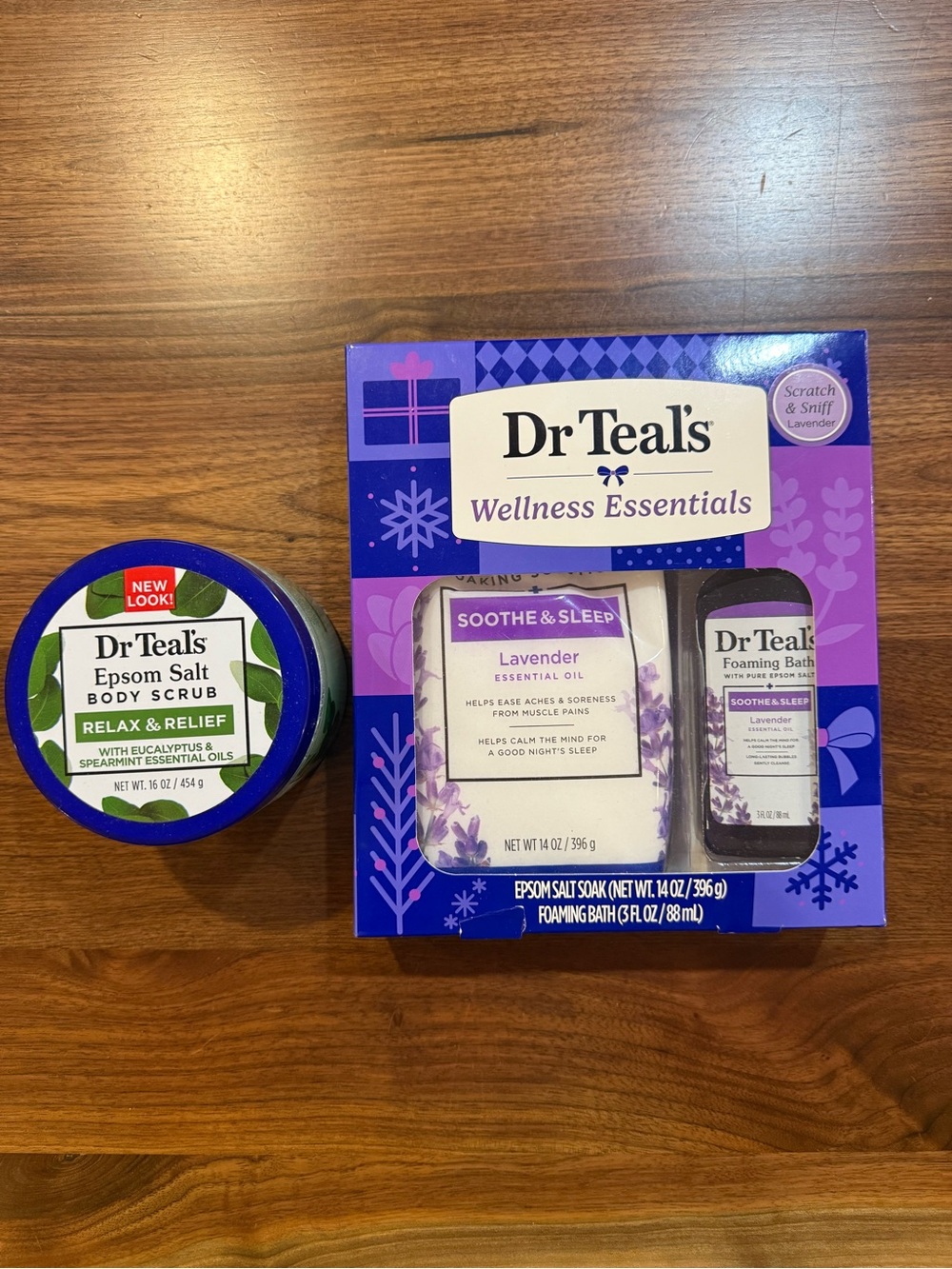 Dr Teal’s Lavender Soothe & Sleep Bath Set and Epsom Salt Body Scrub - NEW
